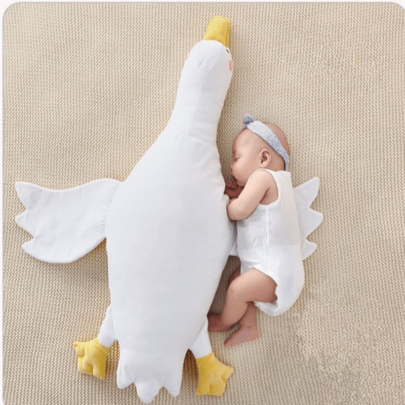 White Goose Stuffed Baby Pillow - Baby Bubble Store