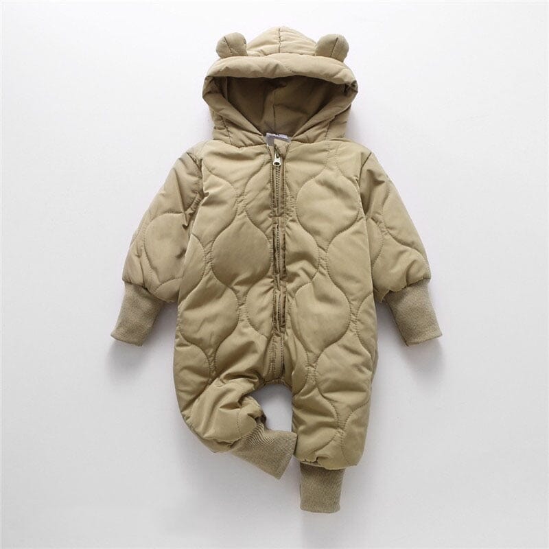 Winter Baby Fur Lining Bear Rompers - Baby Bubble Store