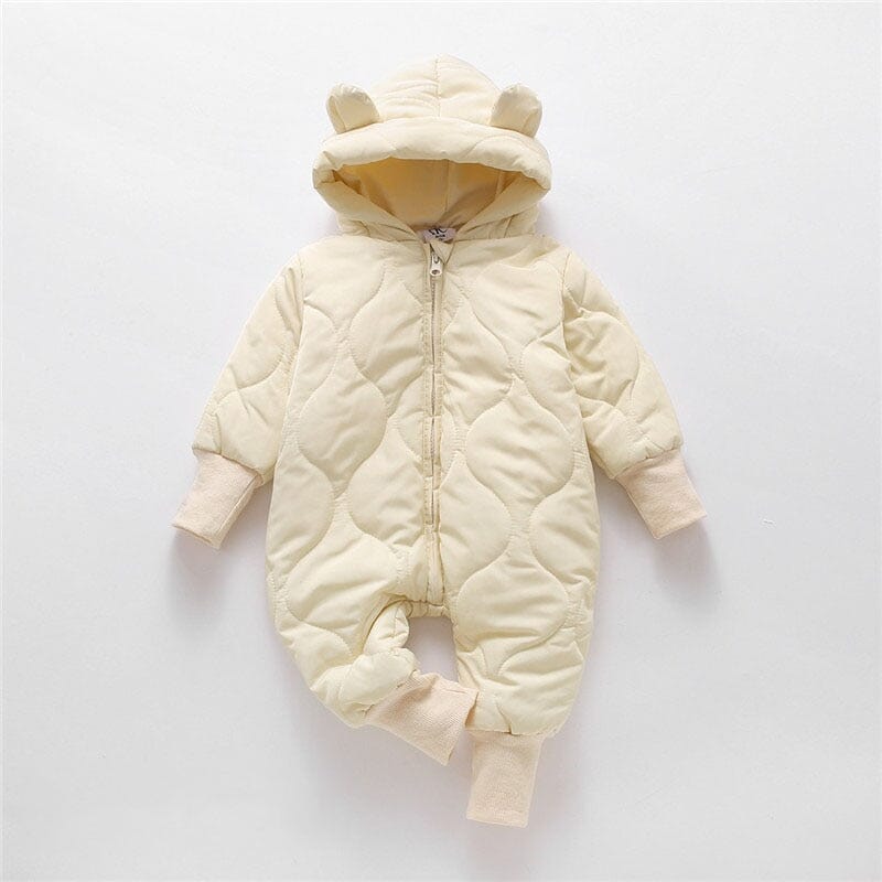 Winter Baby Fur Lining Bear Rompers - Baby Bubble Store