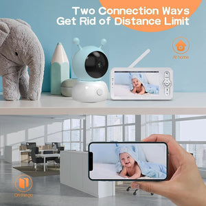 WOUWON Baby Monitor Babyphone Video Wifi Baby Camera Bebe HD 5 Inch LCD Two  Way Talk PTZ Lullabies For Baby Gift