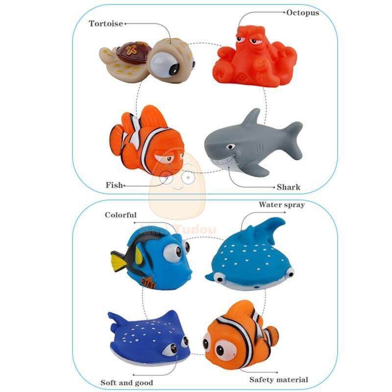 Kara Baby Bath Toys, Featured Sea Animal Bathtub Toys. 2 Pack (8 Pcs)