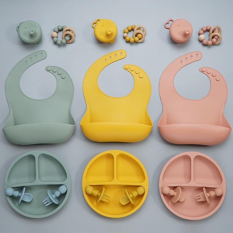 Silicone Baby Feeding Set (8Pieces/Set) - Gamomi Silicone Baby