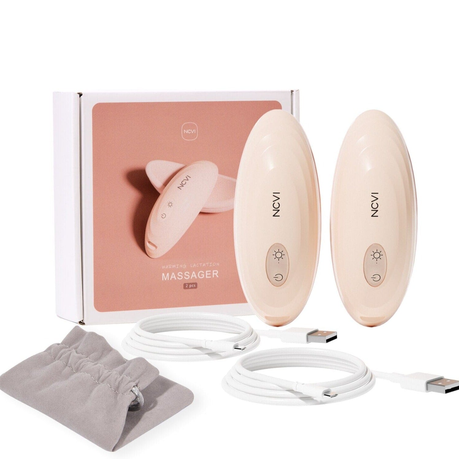 Warming Lactation Massager 2 Pack Breastfeeding Massager for Clogged Milk  Duct/Mastitis/Engorgement Relief Improve Milk Flow 3 Modes of Heat + 10