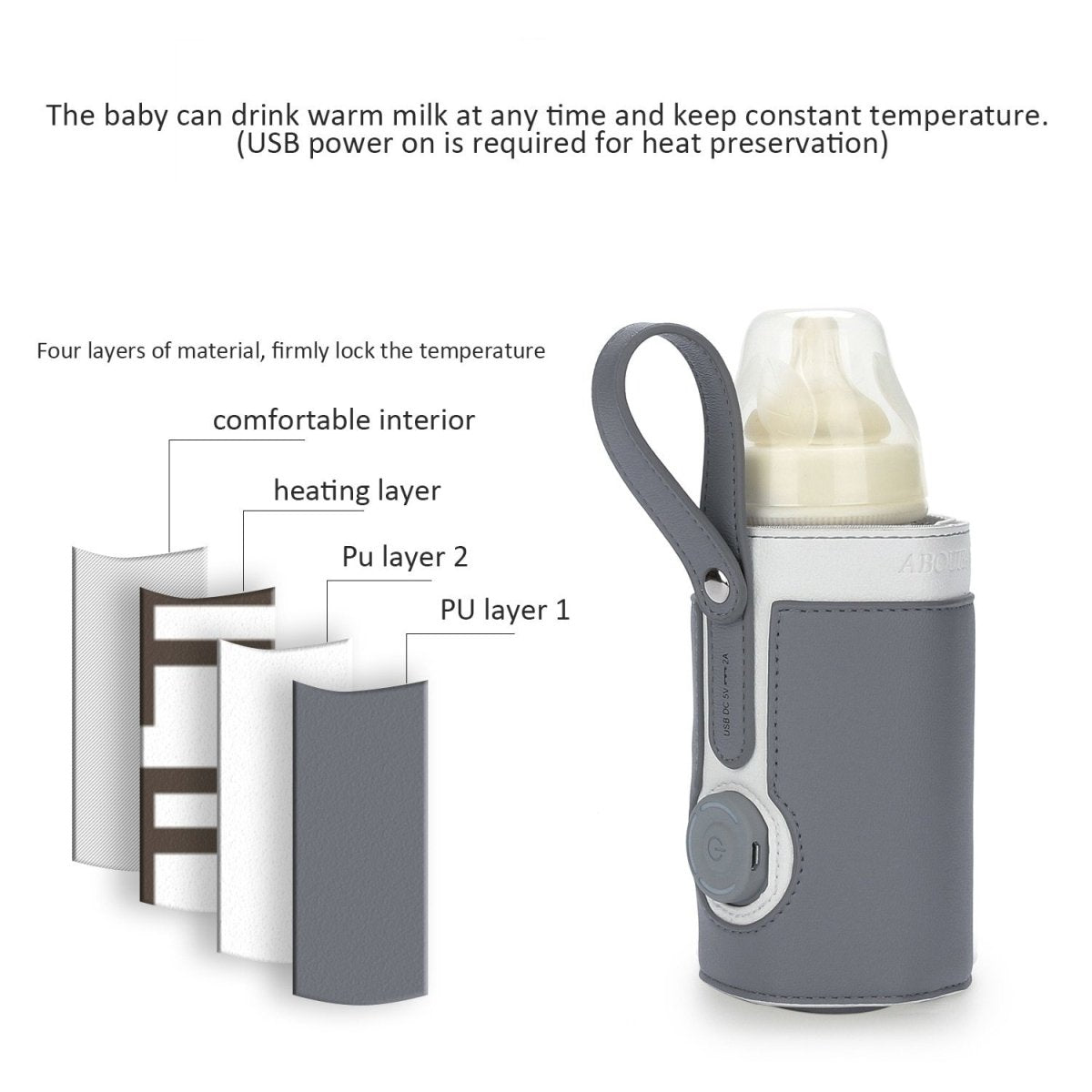 Baby Bottle Warmer Bag Portable Soft Insulation Automatic Milk